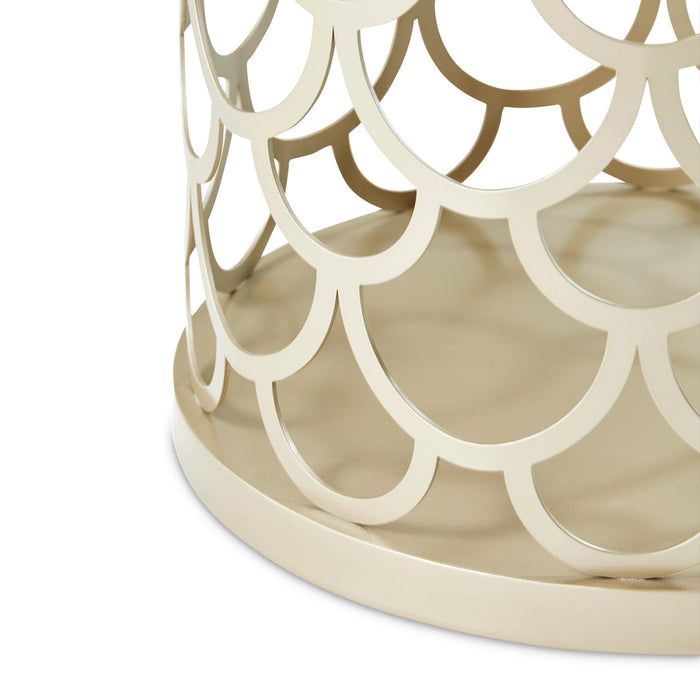 AICO Furniture - La Marisia Marble Chairside Table - Creamy Pearl/Champagne - 9089225-112 - GreatFurnitureDeal