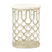 AICO Furniture - La Marisia Marble Chairside Table - Creamy Pearl/Champagne - 9089225-112 - GreatFurnitureDeal