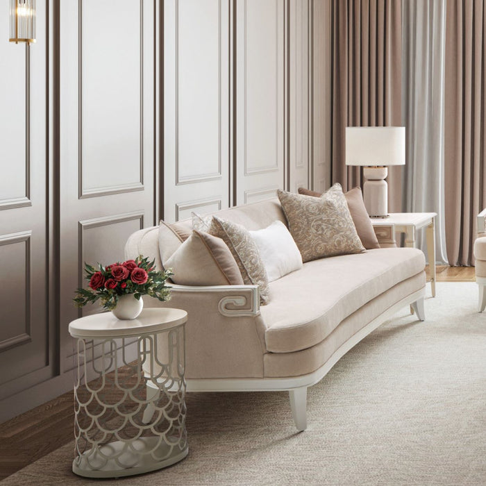 AICO Furniture - La Marisia Marble Chairside Table - Creamy Pearl/Champagne - 9089225-112 - GreatFurnitureDeal