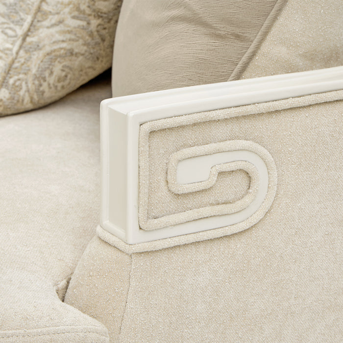 AICO Furniture - La Marisia Chenille Loveseat - Tranquil/Creamy Pearl - 9089825-TRQUL-124 - GreatFurnitureDeal