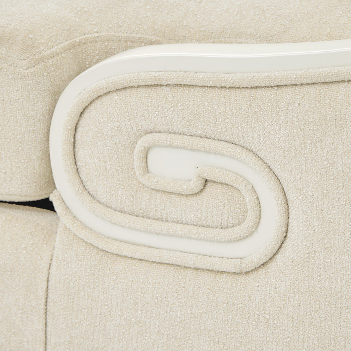 AICO Furniture - La Marisia Chenille Chaise - Tranquil/Creamy Pearl - 9089841-TRQUL-124 - GreatFurnitureDeal