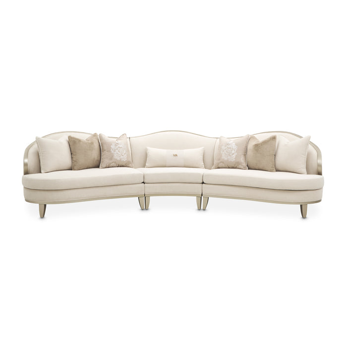 AICO Furniture - Camellia Field 3-Piece Sofa in Cornsilk/Champagne - 9090-3PC-CNSLK-134 - GreatFurnitureDeal