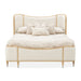 AICO Furniture - Camellia Field King Upholstered Bed in Caramel - N9090000EK3-134 - GreatFurnitureDeal