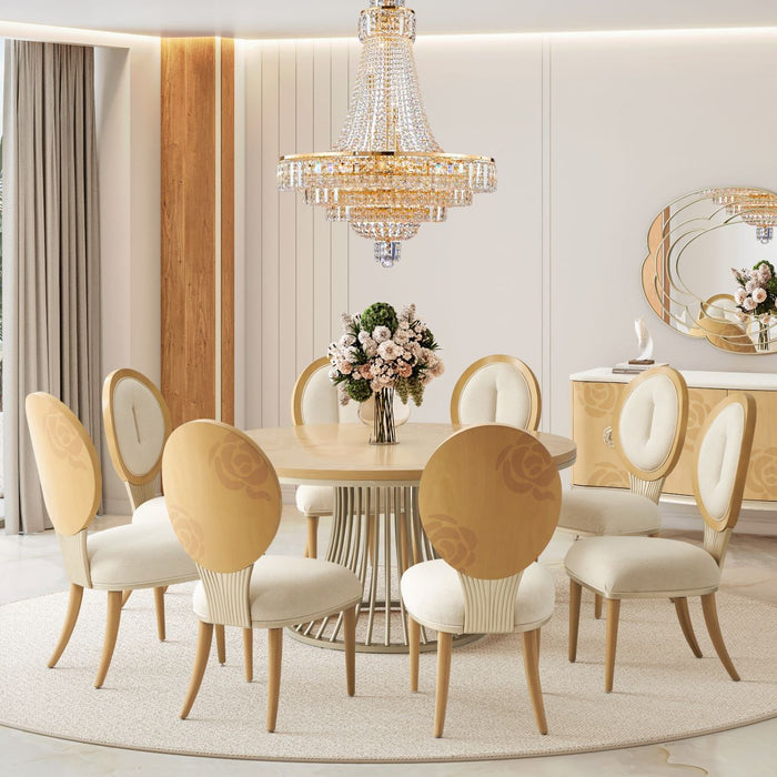 AICO Furniture - Camellia Field"Round Dining Table"Caramel - 9090001-134 - GreatFurnitureDeal