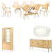 AICO Furniture - Camellia Field 12 Piece Pedestal Dining Table Set in Caramel - 9090002-134-12SET - GreatFurnitureDeal