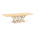 AICO Furniture - Camellia Field 9 Piece Pedestal Dining Table Set in Caramel - 9090002-134-9SET - GreatFurnitureDeal