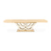 AICO Furniture - Camellia Field 9 Piece Pedestal Dining Table Set in Caramel - 9090002-134-9SET - GreatFurnitureDeal