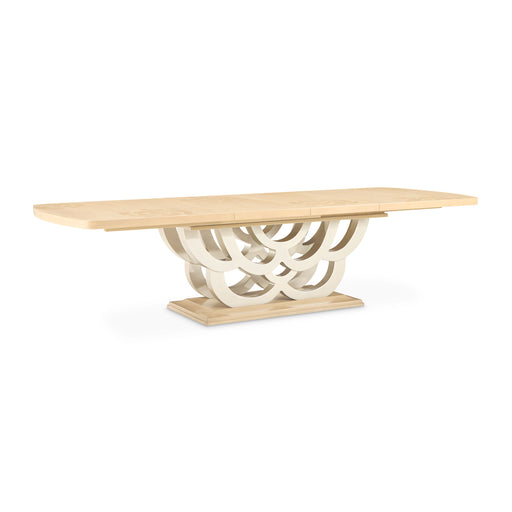 AICO Furniture - Camellia Field 9 Piece Pedestal Dining Table Set in Caramel - 9090002-134-9SET - GreatFurnitureDeal