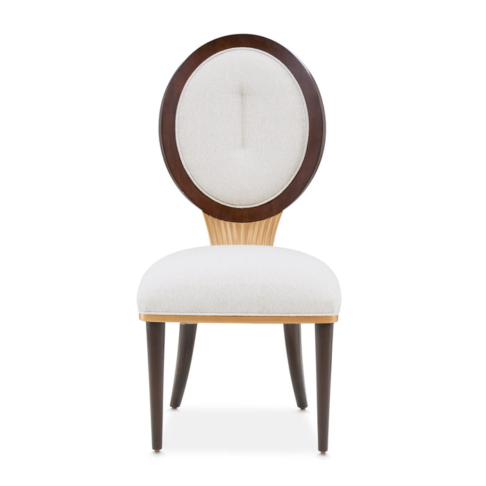 AICO Furniture - Camellia Field Dining Side Chair in Linen/Warm Pecan (Set of 2) - N9090003-400 - GreatFurnitureDeal