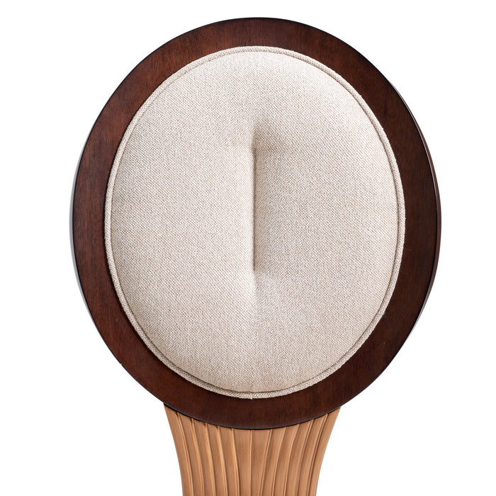 AICO Furniture - Camellia Field Dining Side Chair in Linen/Warm Pecan (Set of 2) - N9090003-400 - GreatFurnitureDeal