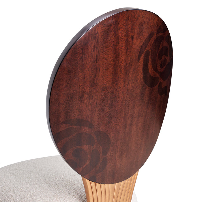 AICO Furniture - Camellia Field Dining Side Chair in Linen/Warm Pecan (Set of 2) - N9090003-400 - GreatFurnitureDeal