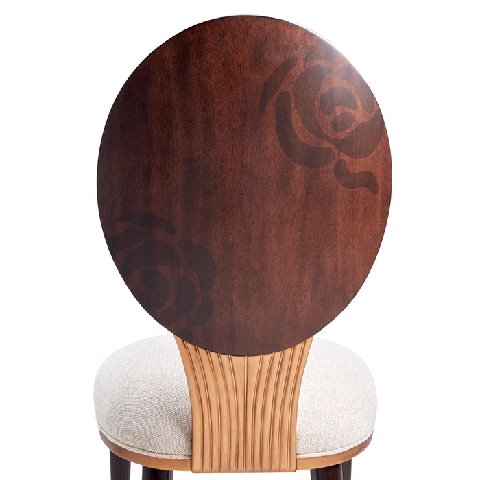 AICO Furniture - Camellia Field Dining Side Chair in Linen/Warm Pecan (Set of 2) - N9090003-400 - GreatFurnitureDeal