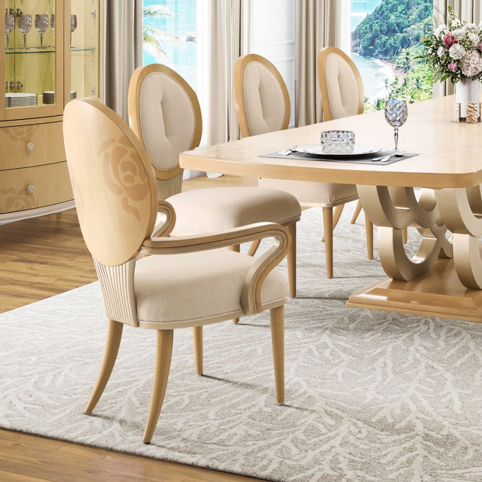 AICO Furniture - Camellia Field Dining Arm Chair in Caramel (Set of 2) - 9090004-134 - GreatFurnitureDeal
