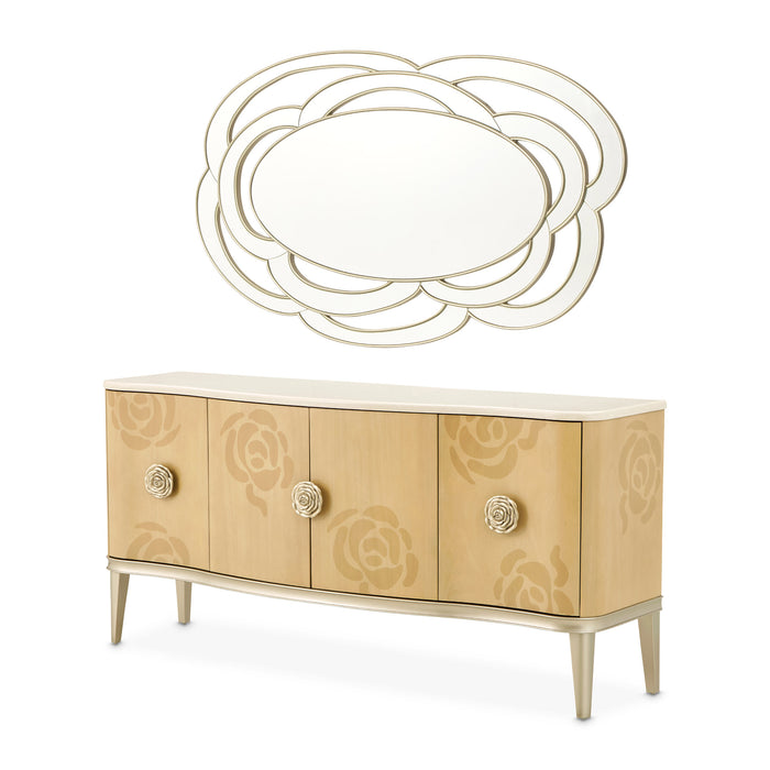 AICO Furniture - Camellia Field Sideboard & Mirror in Caramel - N9090007-260-134 - GreatFurnitureDeal