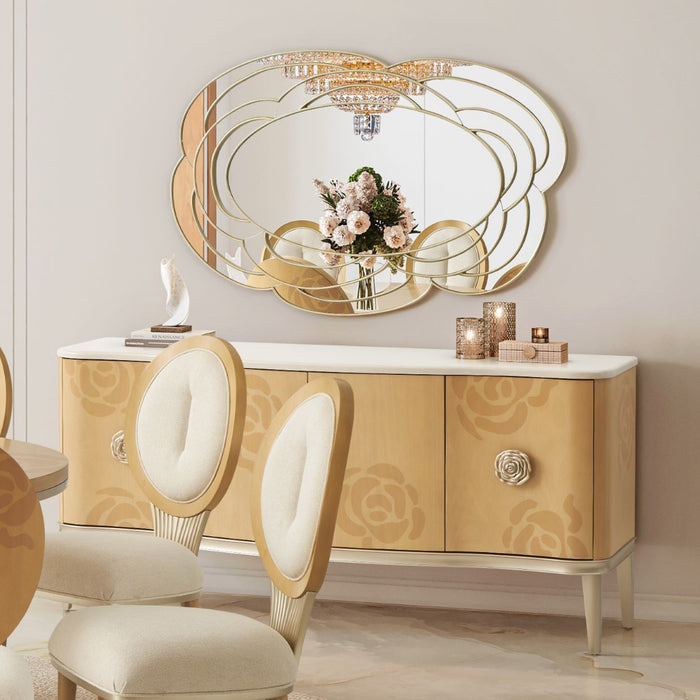 AICO Furniture - Camellia Field Sideboard with Wall Mirror in Caramel - 9090007-260-134 - GreatFurnitureDeal