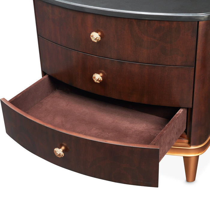 AICO Furniture - Camellia Field Nightstand in Warm Pecan - N9090040-400 - GreatFurnitureDeal