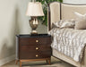 AICO Furniture - Camellia Field 8 Piece Queen Upholstered Bedroom Set "Warm Pecan - 9090000QN3-400-8SET - GreatFurnitureDeal