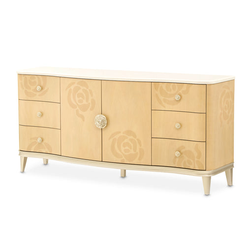 AICO Furniture - Camellia Field Dresser with Mirror in Caramel - 9090050SA-60-134 - GreatFurnitureDeal