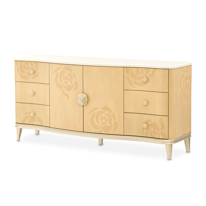 AICO Furniture - Camellia Field Dresser in Caramel - 9090050SA-134 - GreatFurnitureDeal