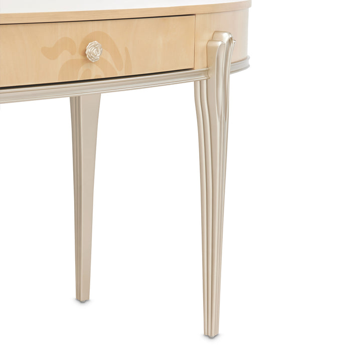 AICO Furniture - Camellia Field Vanity Set with Mirror & Chair in Caramel - 9090058VAN3-134 - GreatFurnitureDeal
