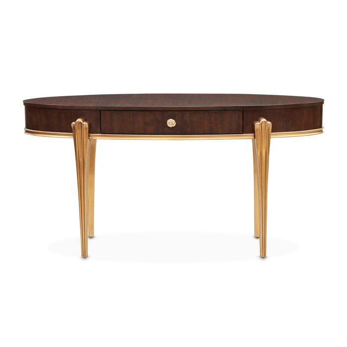 AICO Furniture - Camellia Field Vanity Desk in Warm Pecan - N9090058-400 - GreatFurnitureDeal