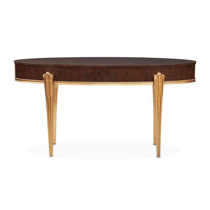 AICO Furniture - Camellia Field Vanity Desk in Warm Pecan - N9090058-400 - GreatFurnitureDeal