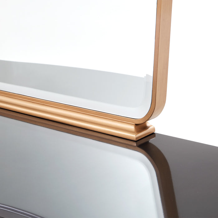 AICO Furniture - Camellia Field Console Table with Mirror in Warm Pecan - N9090223-260-400 - GreatFurnitureDeal