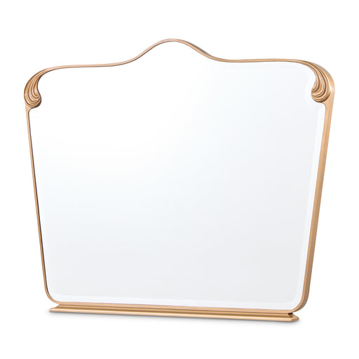 AICO Furniture - Camellia Field Console Table with Mirror in Warm Pecan - 9090223-260-400 - GreatFurnitureDeal