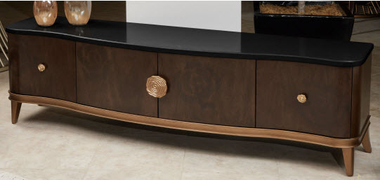 AICO Furniture - Camellia Field"Media Cabinet"Warm Pecan - 9090081-400 - GreatFurnitureDeal