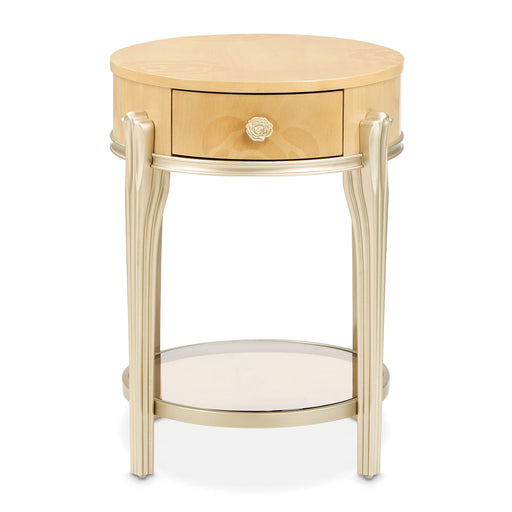 AICO Furniture - Camellia Field Oval End Table with Drawer in Caramel - N9090202-134 - GreatFurnitureDeal