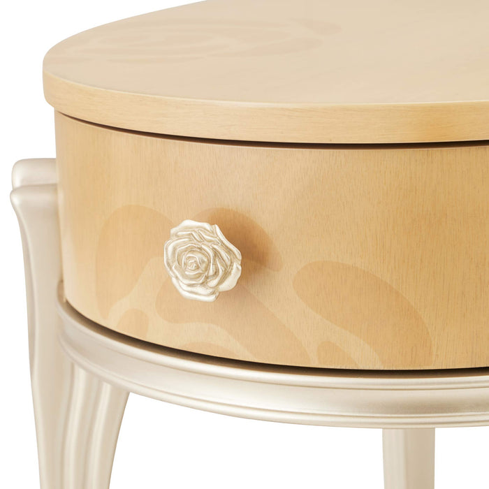 AICO Furniture - Camellia Field Oval End Table with Drawer in Caramel - N9090202-134 - GreatFurnitureDeal