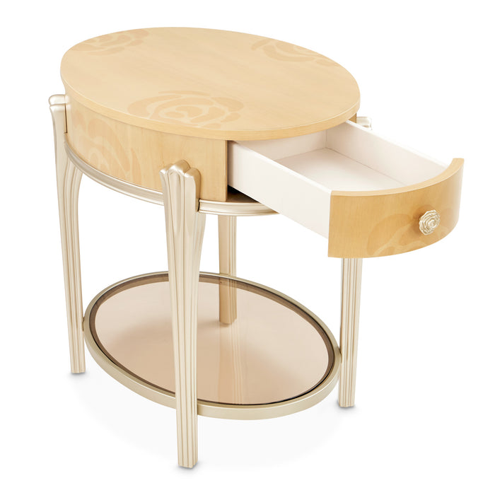 AICO Furniture - Camellia Field"Round End Table w/Drawer"Caramel - 9090202-134 - GreatFurnitureDeal