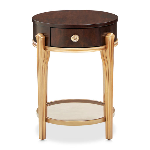 AICO Furniture - Camellia Field End Table with Drawer in Warm Pecan - 9090202-400 - GreatFurnitureDeal