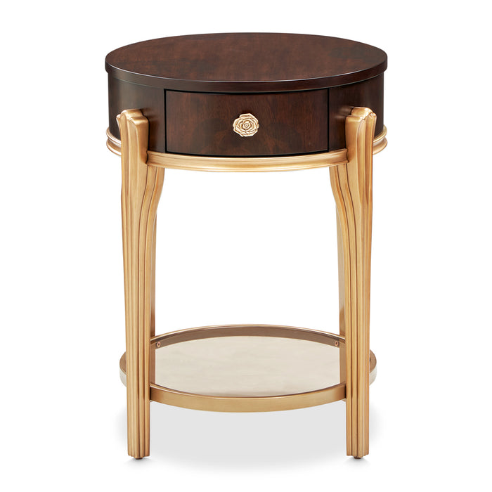 AICO Furniture - Camellia Field End Table with Drawer in Warm Pecan - N9090202-400 - GreatFurnitureDeal