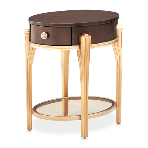 AICO Furniture - Camellia Field End Table with Drawer in Warm Pecan - 9090202-400 - GreatFurnitureDeal