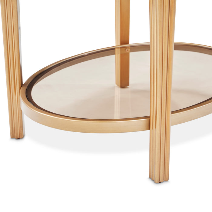 AICO Furniture - Camellia Field End Table with Drawer in Warm Pecan - N9090202-400 - GreatFurnitureDeal