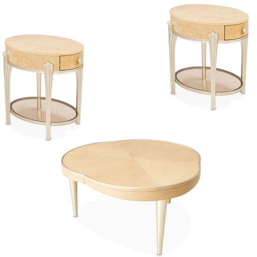 AICO Furniture - Camellia Field Occasional Table Set in Caramel - N9090204-202-134 - GreatFurnitureDeal
