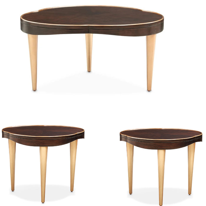 AICO Furniture - Camellia Field 3 Piece Occasional Set in Warm Pecan - N9090204-400-N9090205-400 - GreatFurnitureDeal