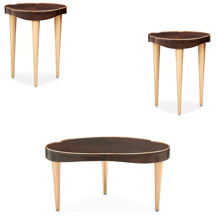 AICO Furniture - Camellia Field 3 Piece Occasional Set in Warm Pecan - N9090204-400-N9090206-400 - GreatFurnitureDeal