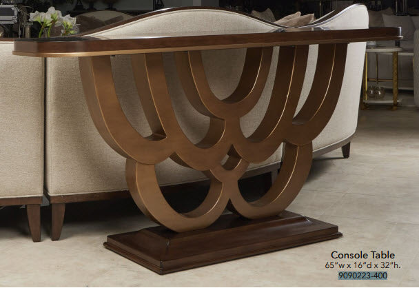 AICO Furniture - Camellia Field"Console Table"Warm Pecan - 9090223-400 - GreatFurnitureDeal