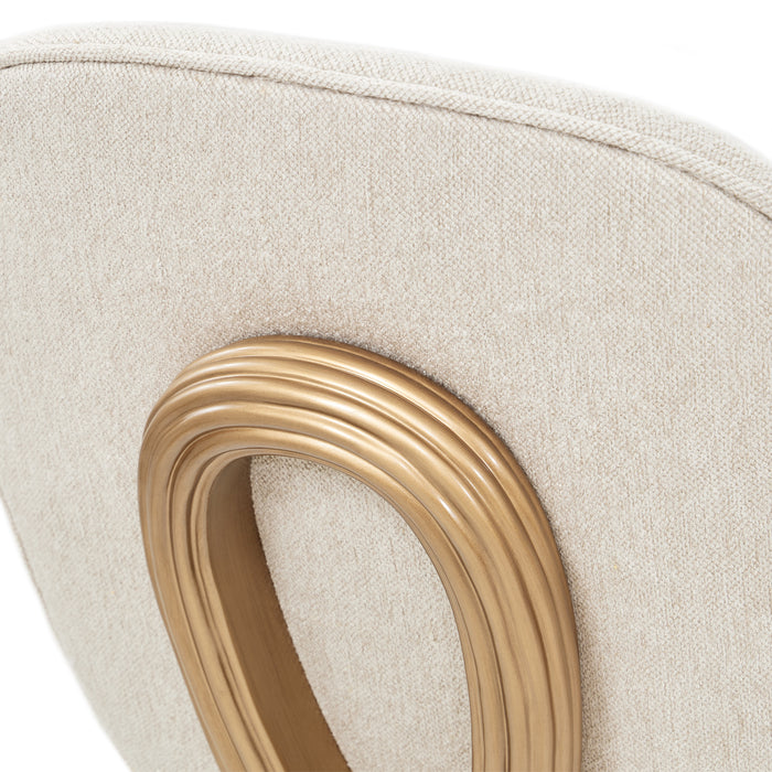 AICO Furniture - Camellia Field Vanity Chair in Linen/Antique Gold - N9090244-400 - GreatFurnitureDeal