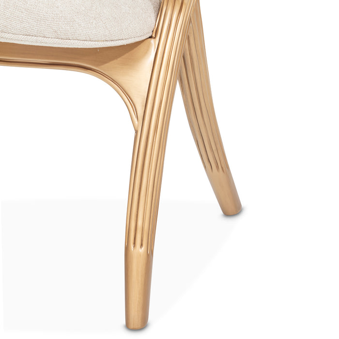 AICO Furniture - Camellia Field Vanity Chair in Linen/Antique Gold - N9090244-400 - GreatFurnitureDeal