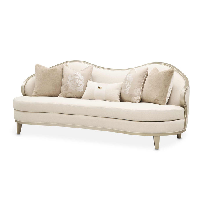 AICO Furniture - Camellia Field Sofa in Cornsilk/Caramel - N9090815-CNSLK-134 - GreatFurnitureDeal
