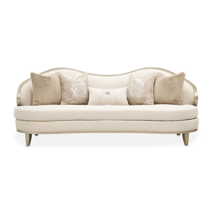 AICO Furniture - Camellia Field Sofa in Cornsilk/Caramel - N9090815-CNSLK-134 - GreatFurnitureDeal