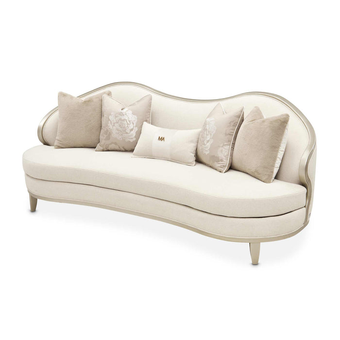 AICO Furniture - Camellia Field Sofa in Cornsilk/Caramel - N9090815-CNSLK-134 - GreatFurnitureDeal