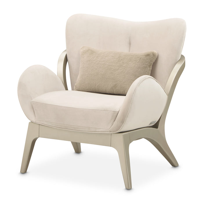 AICO Furniture - Camellia Field"Accent Chair Ivory"Caramel - 9090834-IVORY-134 - GreatFurnitureDeal