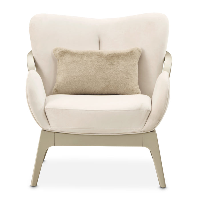 AICO Furniture - Camellia Field"Accent Chair Ivory"Caramel - 9090834-IVORY-134 - GreatFurnitureDeal