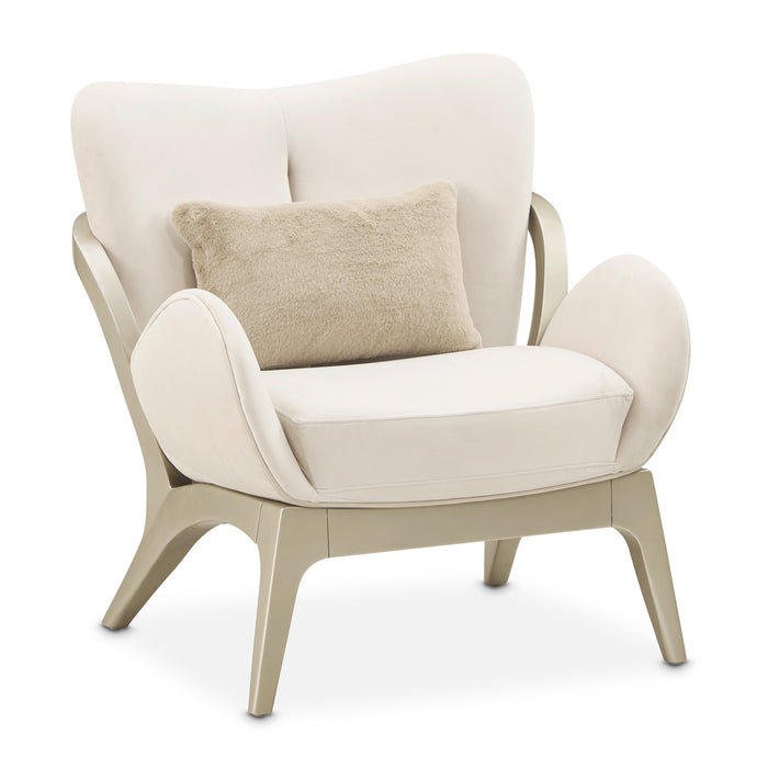 AICO Furniture - Camellia Field"Accent Chair Ivory"Caramel - 9090834-IVORY-134 - GreatFurnitureDeal