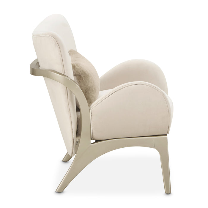 AICO Furniture - Camellia Field"Accent Chair Ivory"Caramel - 9090834-IVORY-134 - GreatFurnitureDeal