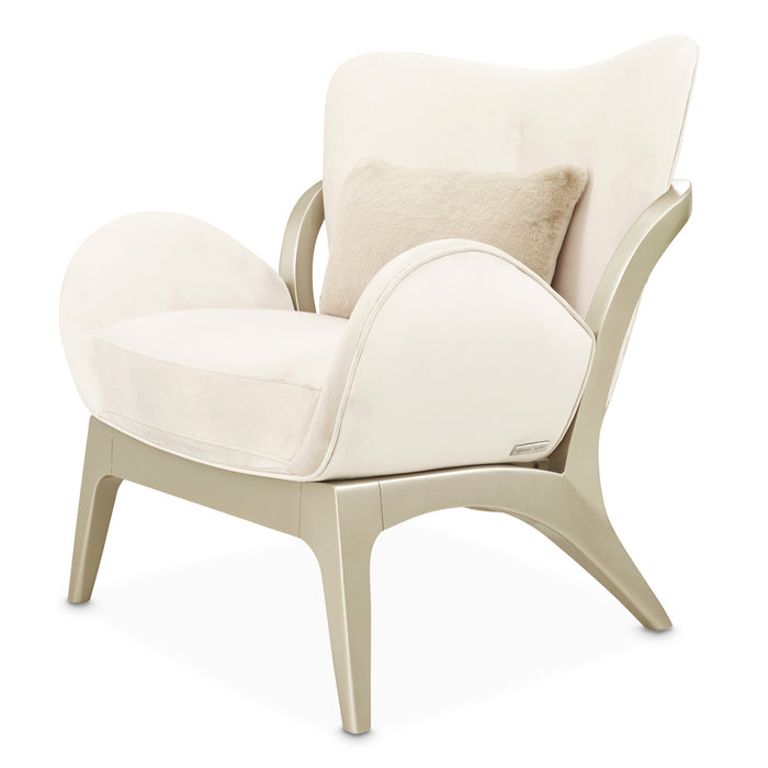 AICO Furniture - Camellia Field"Accent Chair Ivory"Caramel - 9090834-IVORY-134 - GreatFurnitureDeal